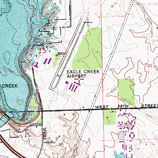 Topographic Map of Airport Park, IN