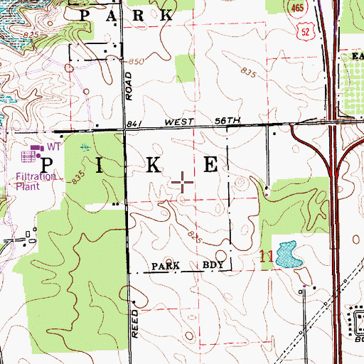 Topographic Map of Colts Training Complex, IN