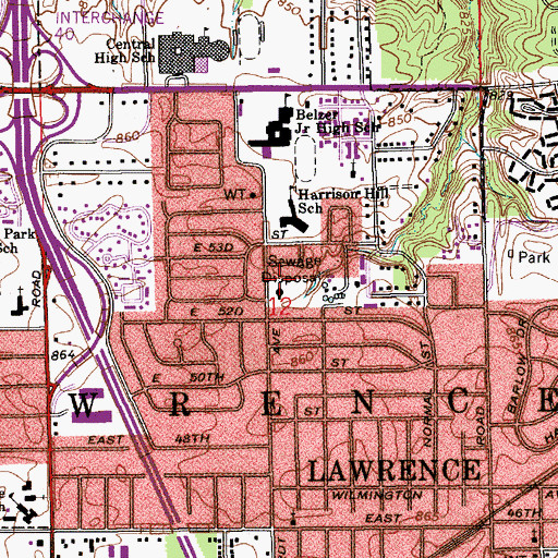 Topographic Map of Explorer Park, IN