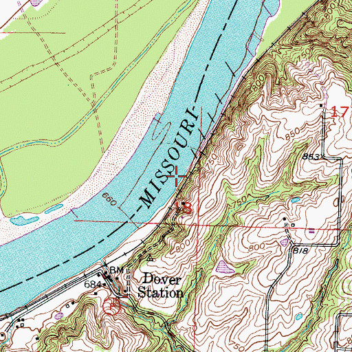 Topographic Map of Berun Bend, MO