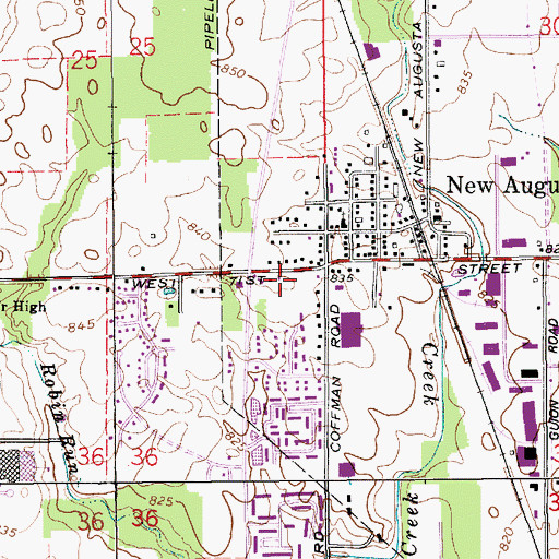 Topographic Map of Pike Township Fire Department Station 61, IN