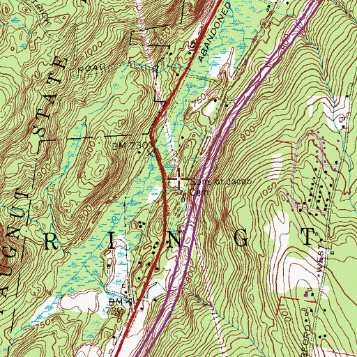 Topographic Map of Sons of Jacob Cemetery, CT