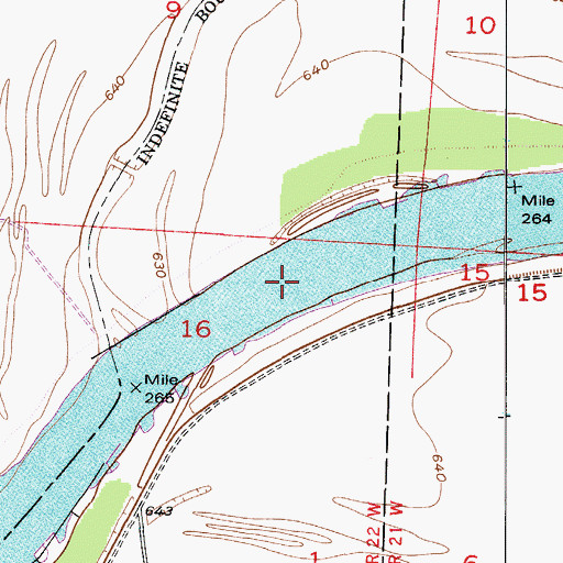 Topographic Map of Thomas Bend, MO