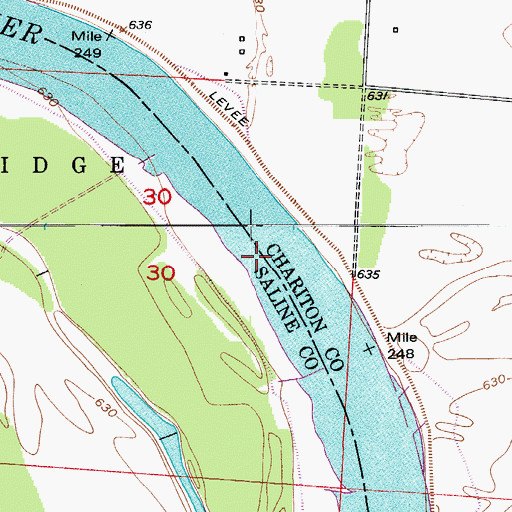 Topographic Map of Grand River Bend, MO