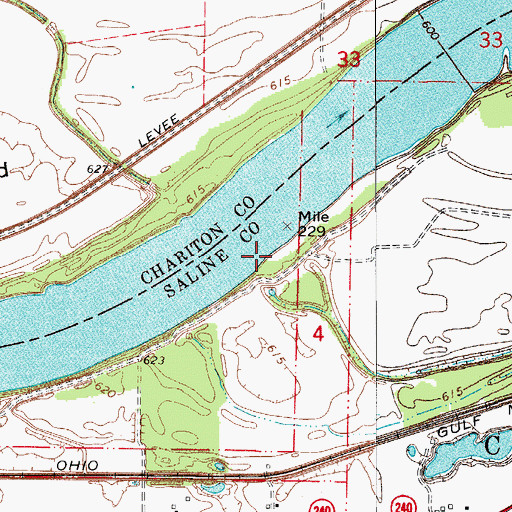 Topographic Map of Cambridge Bend, MO