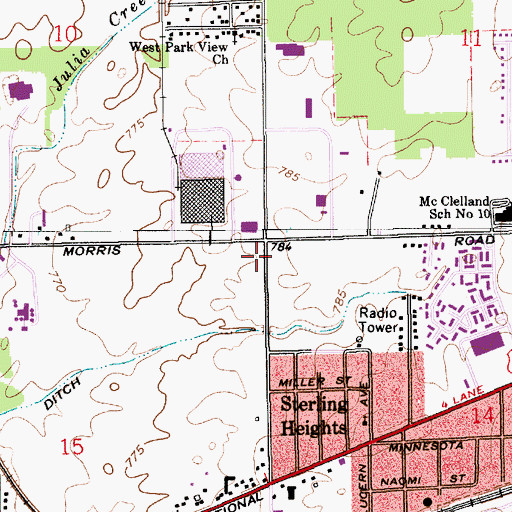 Topographic Map of Wayne Township Fire Department Station 83, IN