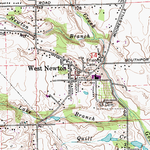 Topographic Map of Decatur Township Fire Department Station 72, IN