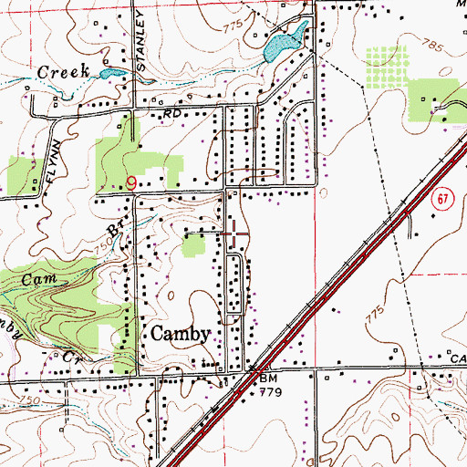 Topographic Map of Decatur Township Fire Station 773, IN