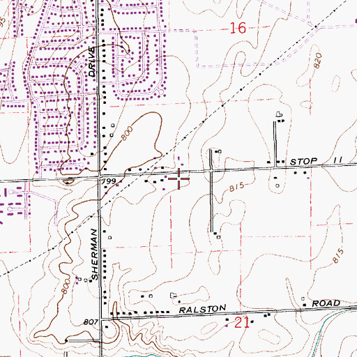 Topographic Map of Indianapolis Fire Department Station 35, IN