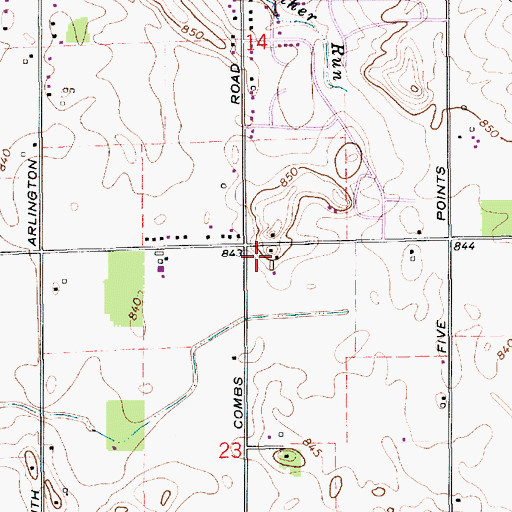 Topographic Map of Indianapolis Fire Department Station 54, IN