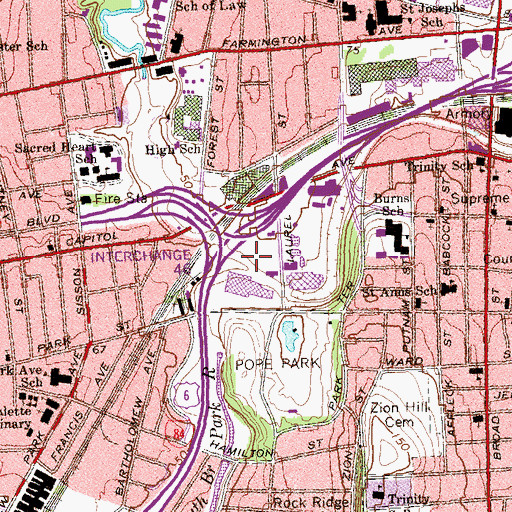 Topographic Map of South Branch Park River, CT