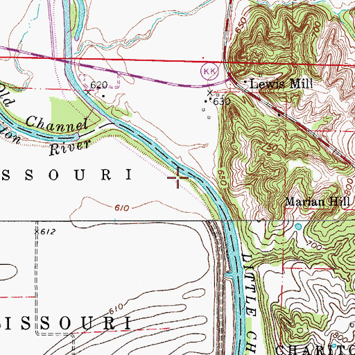 Topographic Map of Little Chariton River Tieback Levee, MO