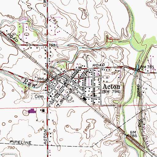 Topographic Map of Indianapolis Fire Department Station 52, IN