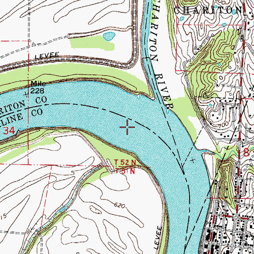 Topographic Map of Glasgow Bend, MO