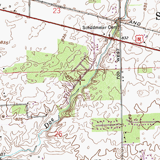 Topographic Map of Schildmeier Park, IN