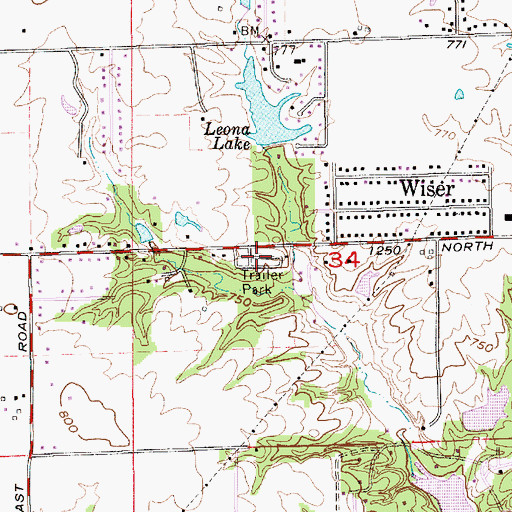 Topographic Map of Terrace Mobile Home Park, IN