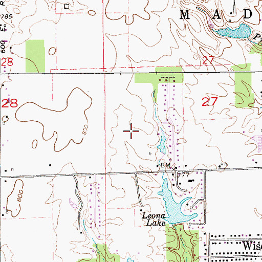 Topographic Map of The Links At Heartland Crossing Golf Course, IN