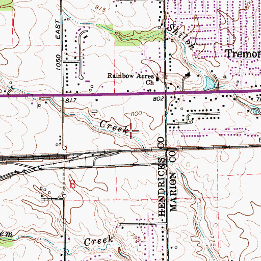 Topographic Map of Raceway Plaza Shopping Center, IN