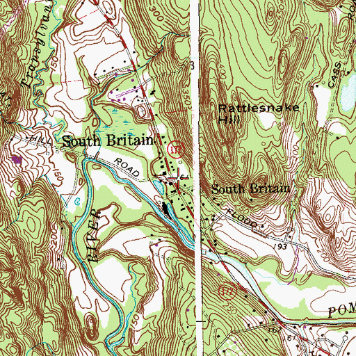 Topographic Map of South Britain, CT