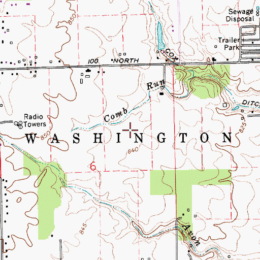 Topographic Map of Shiloh Crossing Shopping Center, IN