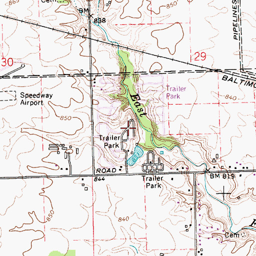 Topographic Map of Wynbrooke, IN