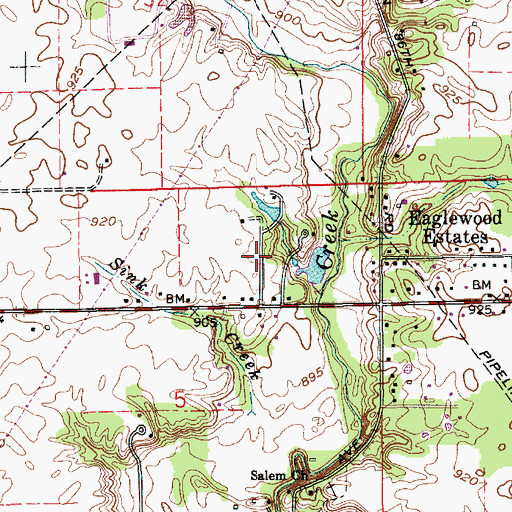 Topographic Map of Stonegate, IN
