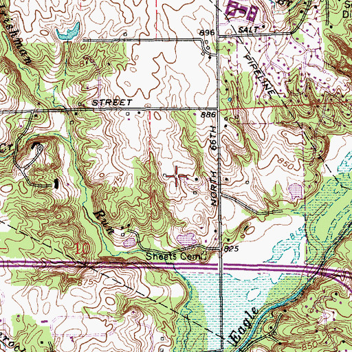 Topographic Map of Fox Hollow, IN