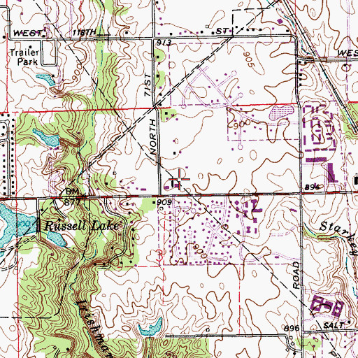 Topographic Map of Zion Medical Center, IN