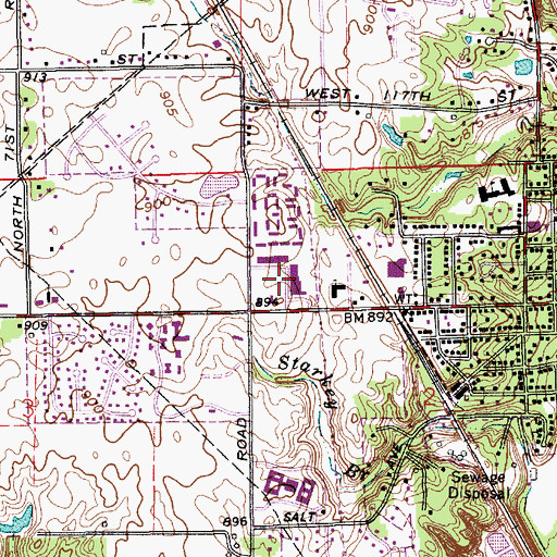 Topographic Map of Boone Village Shopping Center, IN