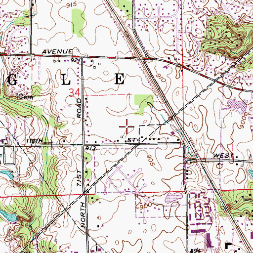 Topographic Map of Zionsville Middle School, IN