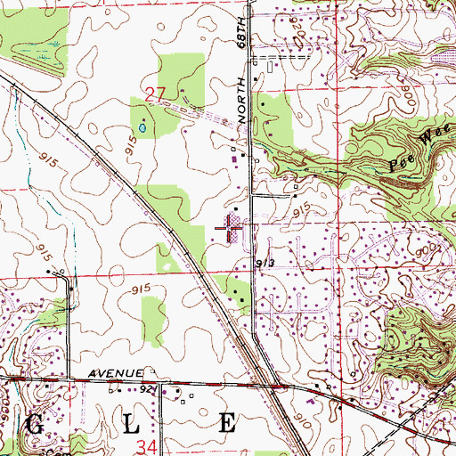Topographic Map of Zionsville Lower Middle School, IN