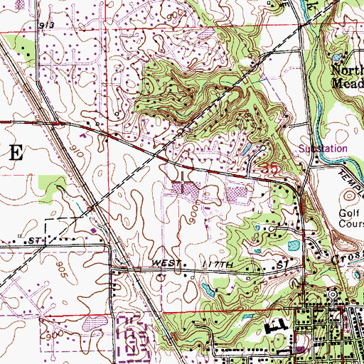 Topographic Map of Zionsville Community High School, IN