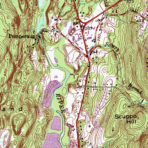 Topographic Map of South Brook, CT