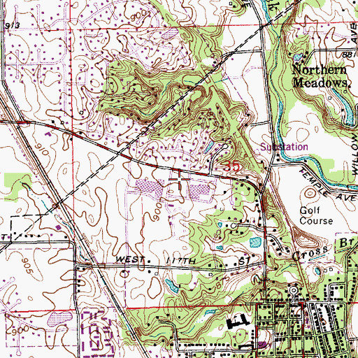 Topographic Map of Zionsville Upper Elementary School, IN