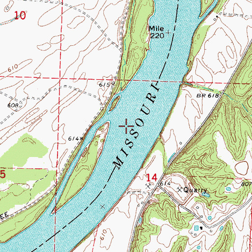 Topographic Map of Euphrase Bend, MO