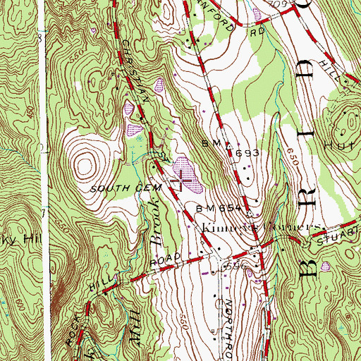 Topographic Map of South Cemetery, CT