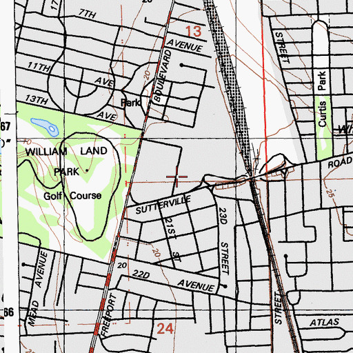Topographic Map of Applequist Athletic Field, CA