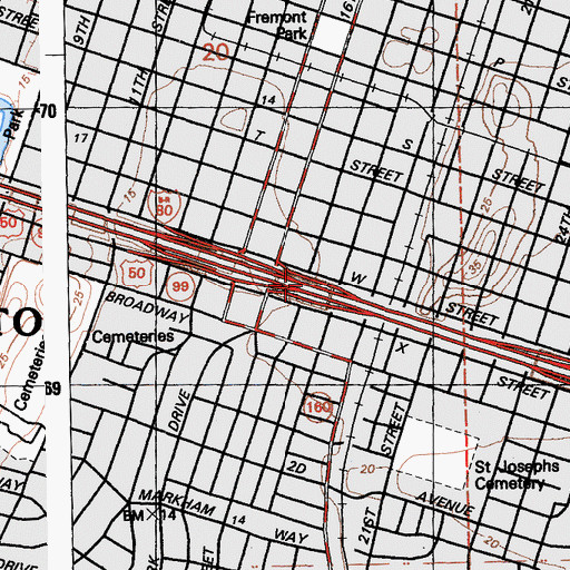 Topographic Map of Exit 5, CA