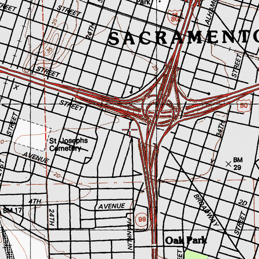 Topographic Map of Exit 6B, CA