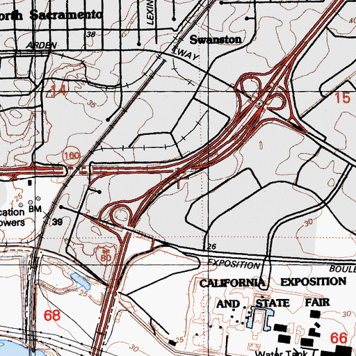 Topographic Map of Exit 9B, CA