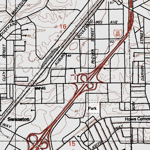 Topographic Map of Exit 10B, CA