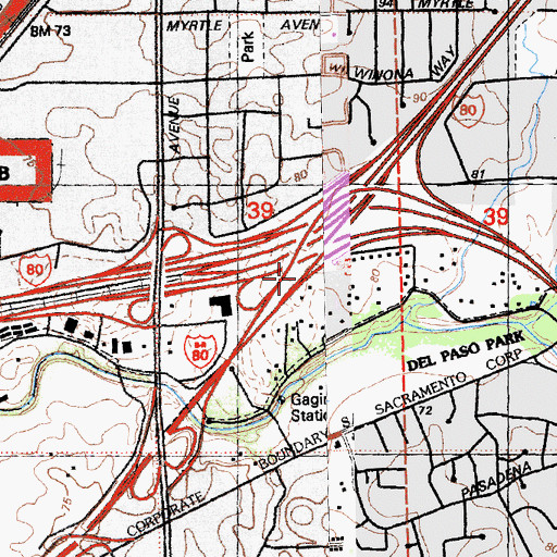 Topographic Map of Exit 14C, CA