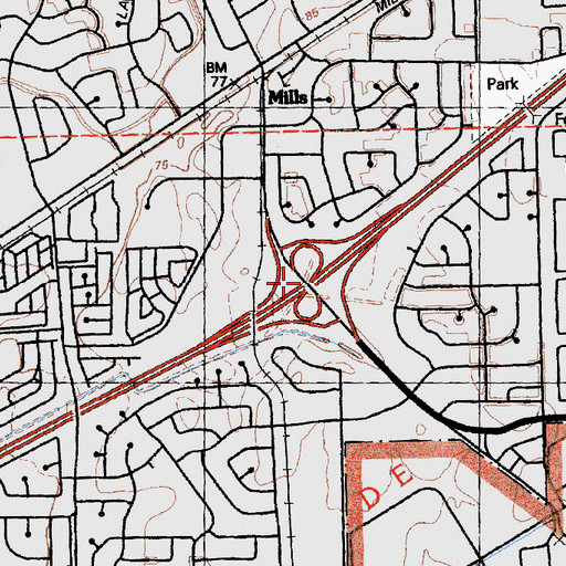 Topographic Map of Exit 15, CA