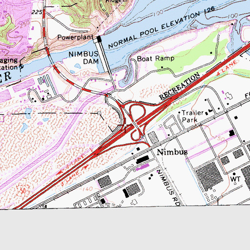 Topographic Map of Exit 21, CA