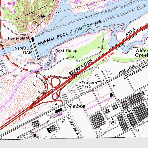 Topographic Map of Exit 22, CA