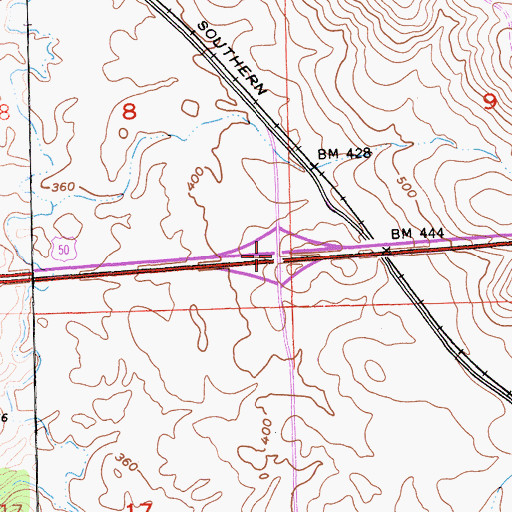 Topographic Map of Exit 27, CA
