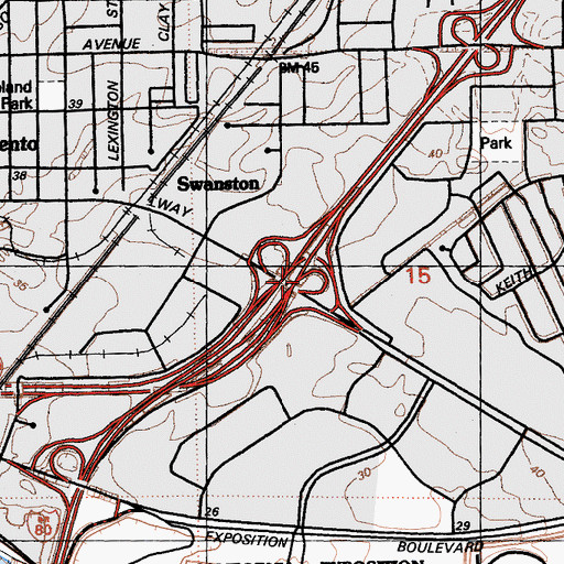 Topographic Map of Exit 48, CA