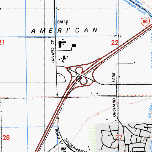 Topographic Map of Exit 85, CA