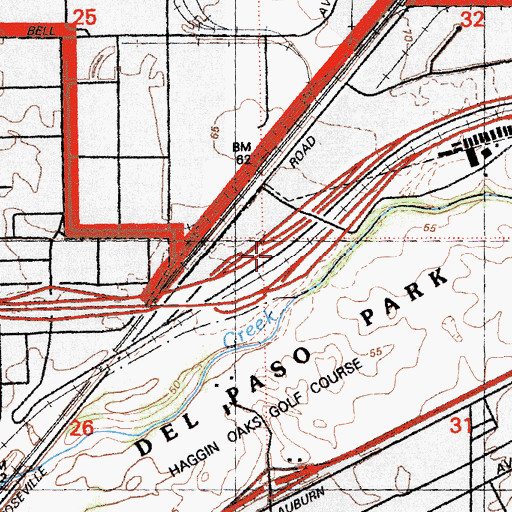 Topographic Map of Exit 93, CA