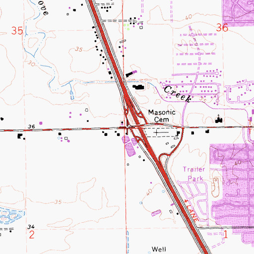 Topographic Map of Exit 286, CA